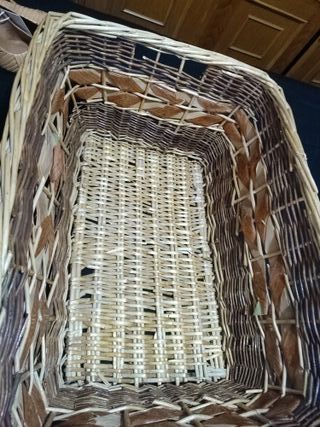 Cesta Mimbre Rectangular para cesta navideña