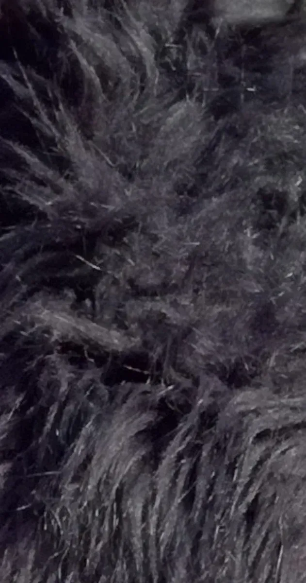 ABRIGO NEGRO DE PANA Y PELO SINTÉTICO