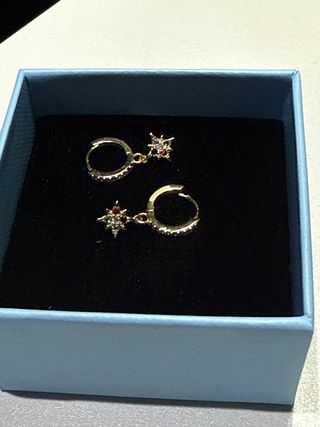 Pendientes Luxenter Oro 18K Bañados Plata Multicol