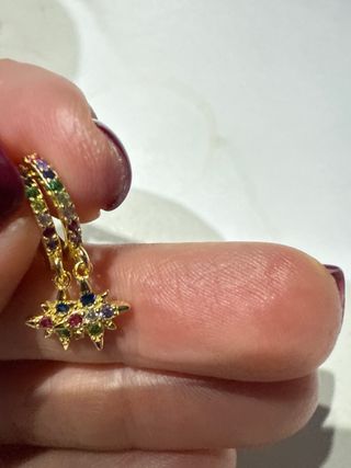 Pendientes Luxenter Oro 18K Bañados Plata Multicol