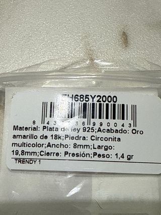 Pendientes Luxenter Oro 18K Bañados Plata Multicol