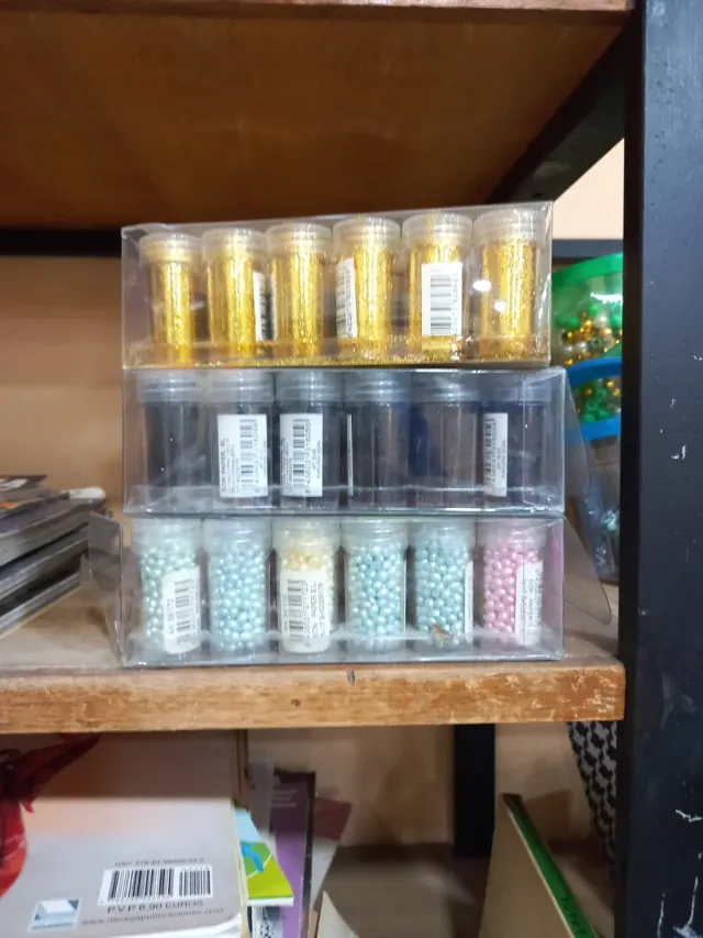 Lote purpurina dorada, azul y rosa