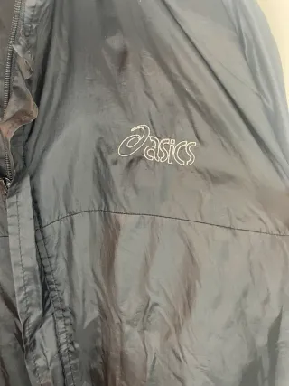 ASICS vintage giacca a vento nero impermeabile