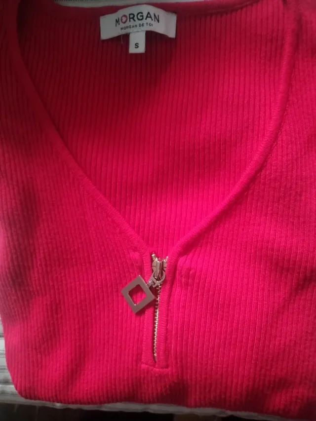 Jersey Morgan rojo con cremallera