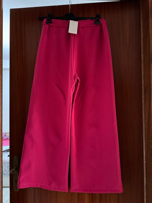 Pantaloni palazzo fucsia