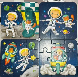 Puzzle Astronauta y Gato Espacial