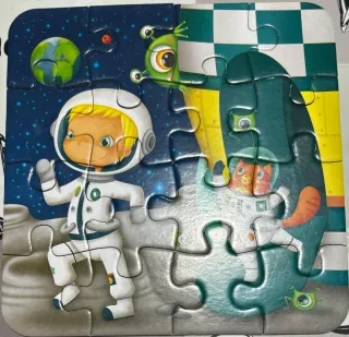 Puzzle Astronauta y Gato Espacial