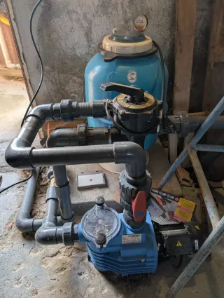 Piscina desmontable circular.