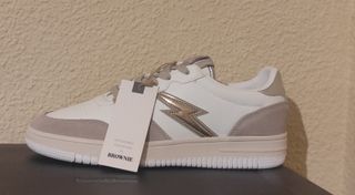 Zapatillas Brownie Talla 40 Beige y Blanco