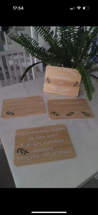 Pack de carteles de madera eventos