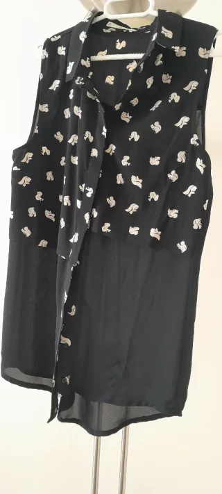 Blusa oversize sin mangas talla S Marca Mango