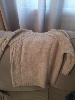 Jersey lana y acrílico beige roto