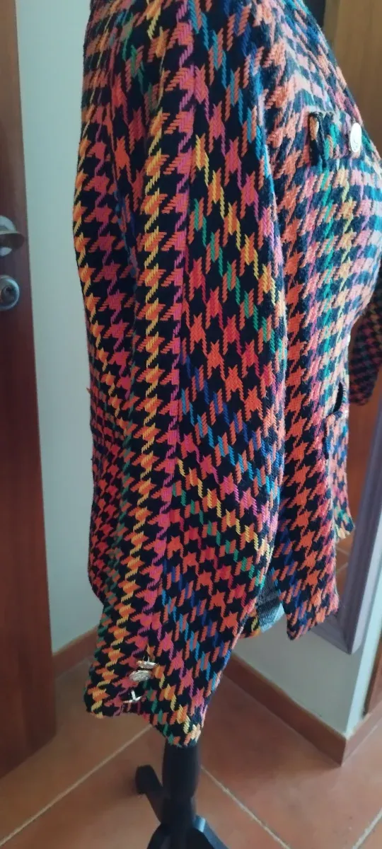 Blazer estampado pata de gallo multicolor