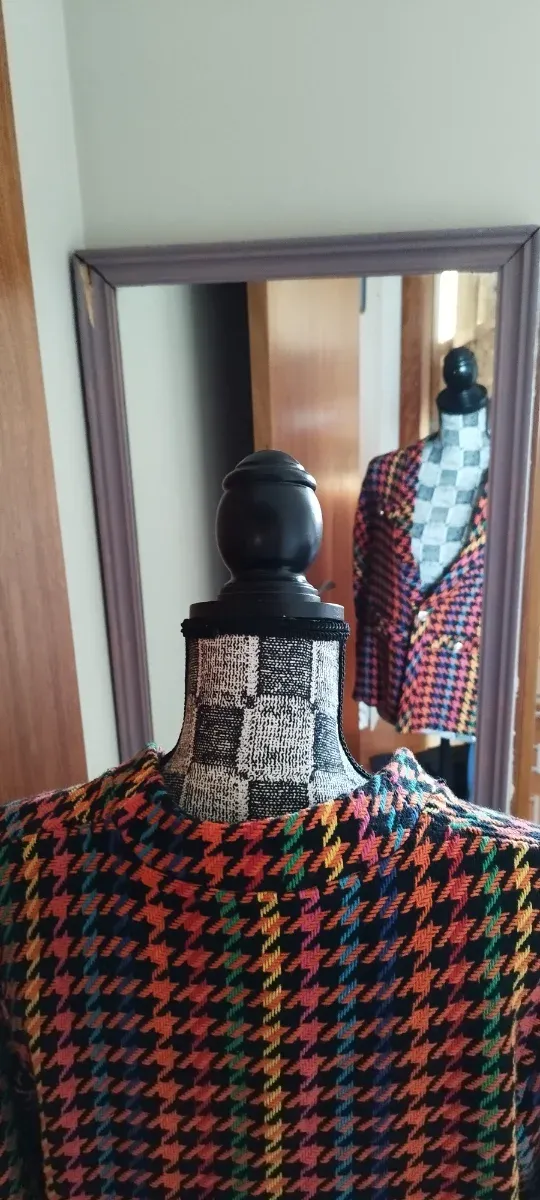 Blazer estampado pata de gallo multicolor