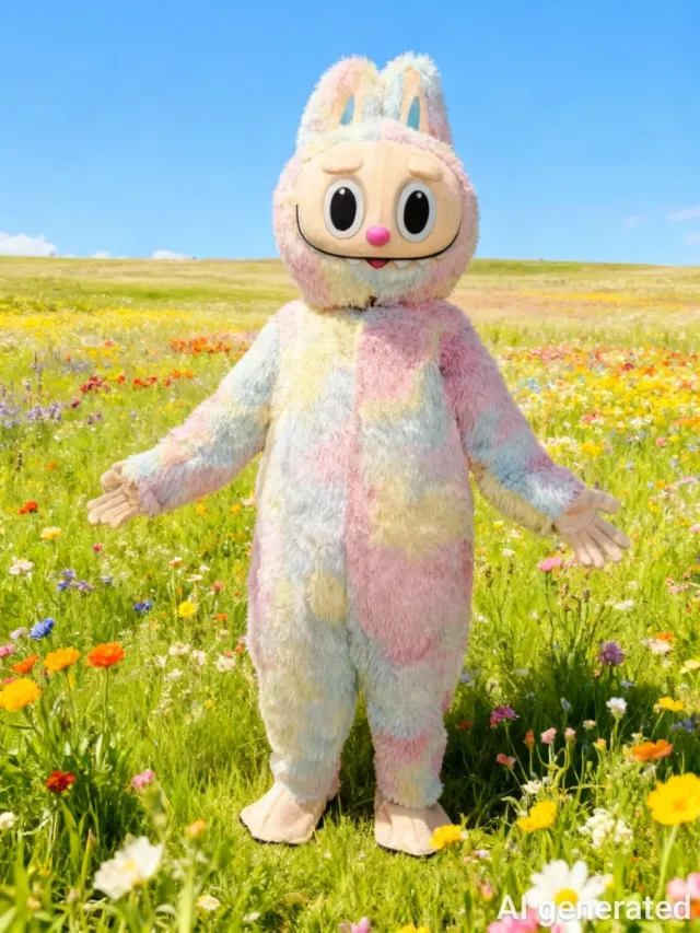 Alquiler Disfraz Labubu Multicolor Talla Única.