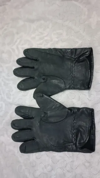 Guantes de cuero marron oscuro