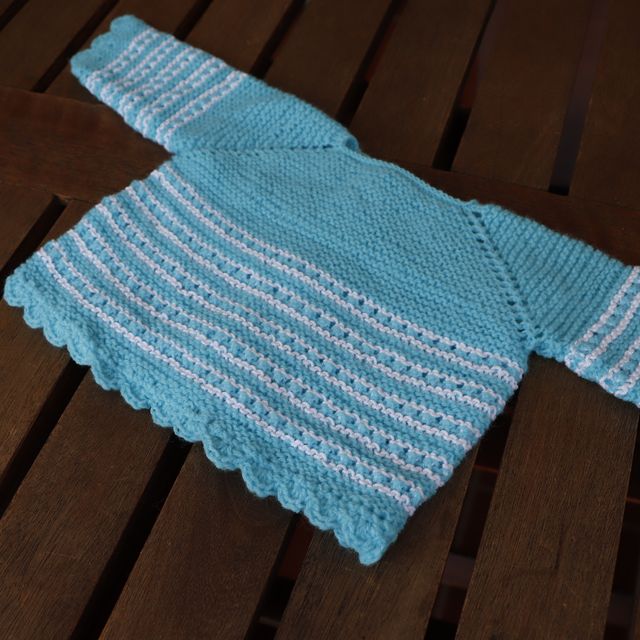 Conjunto para bebe azul turquesa lana 0-3 meses
