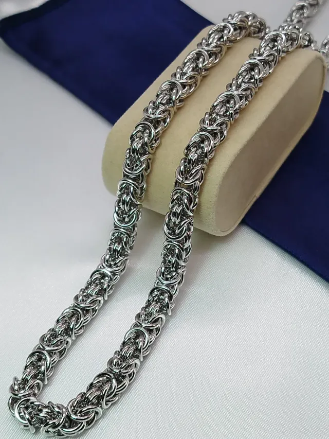 Collar Cadena Bizantina Acero Inoxidable