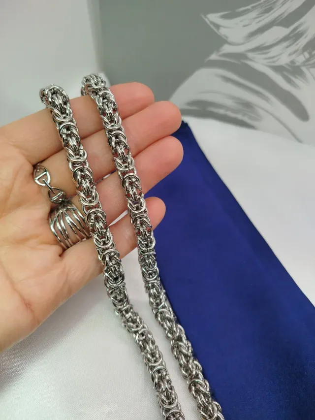 Collar Cadena Bizantina Acero Inoxidable