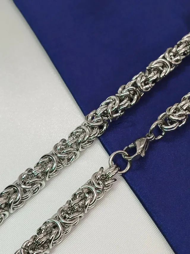 Collar Cadena Bizantina Acero Inoxidable