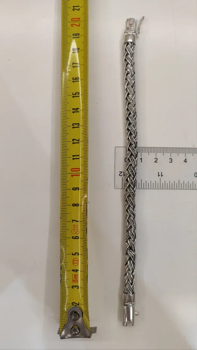 Pulsera Plata 925 Bali Trenzada Hombre NUEVA