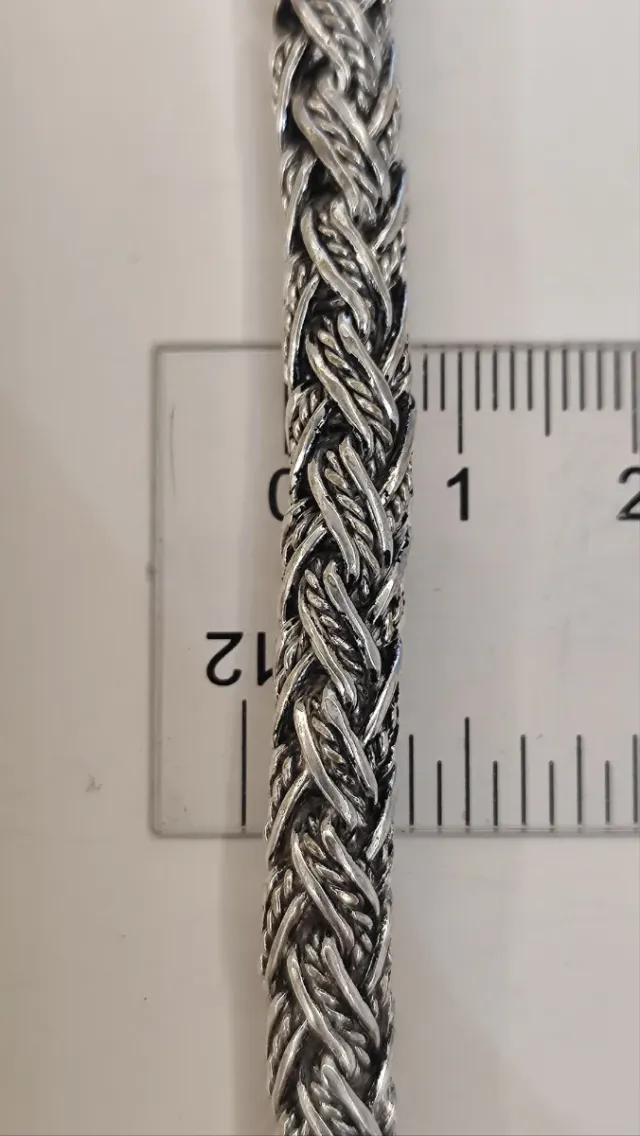 Pulsera Plata 925 Bali Trenzada Hombre NUEVA