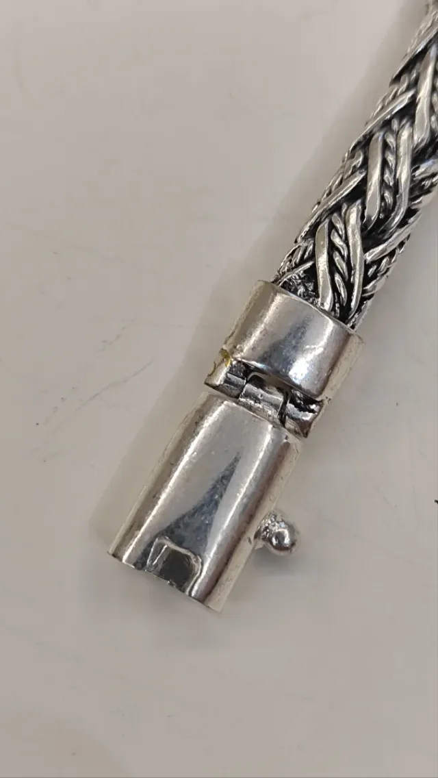 Pulsera Plata 925 Bali Trenzada Hombre NUEVA