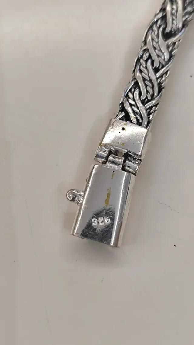 Pulsera Plata 925 Bali Trenzada Hombre NUEVA