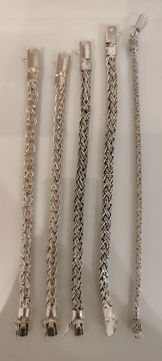 Pulsera Plata 925 Bali Trenzada Hombre NUEVA