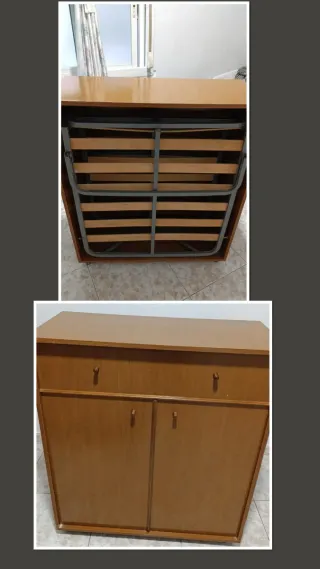 Cama plegable con somier y colchón