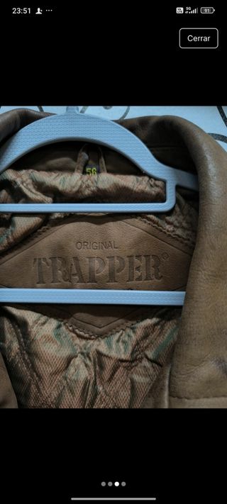 Chaqueta de cuero marrón