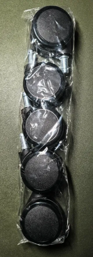 Juego 5 Ruedas Silla Oficina Negras 11mm x 22mm