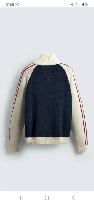 Chaqueta Zara punto color block bandas