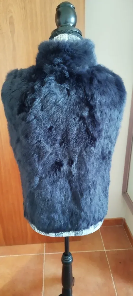 Chaleco piel sintética azul marino