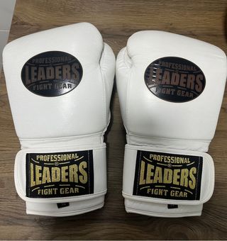 Guantes de Boxeo Profesionales Leaders Blancos