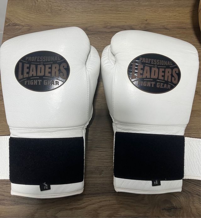 Guantes de Boxeo Profesionales Leaders Blancos