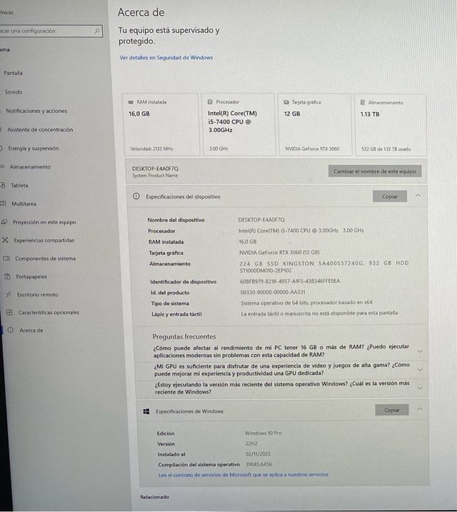 !! URGENTE !!  PC Gaming i5 RTX 3060 12GB