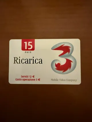 Ricarica 15 euro 3 Mobile Video Company