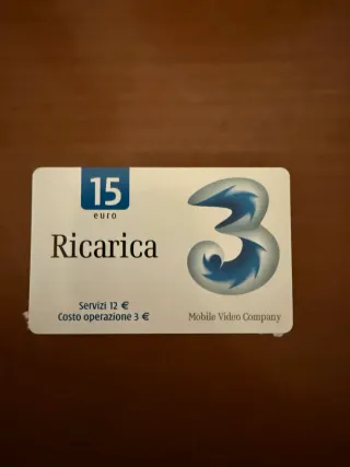 Ricarica 15 euro - 3 Mobile Video Company