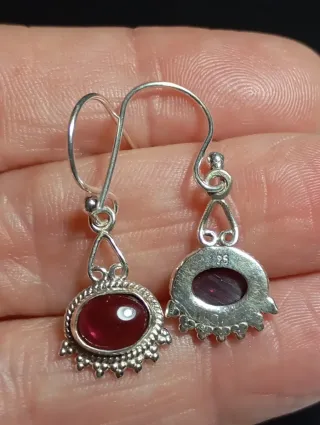 Pendientes Plata Ley c Granate