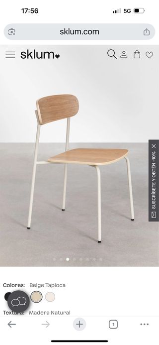 Silla Comedor/Estudio Skulum Hierro y Madera