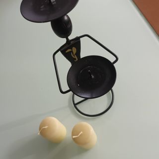 PORTAVELAS Metálico + Madera