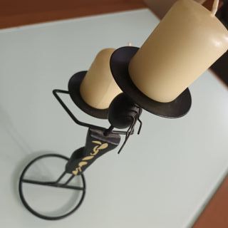 PORTAVELAS Metálico + Madera