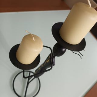 PORTAVELAS Metálico + Madera