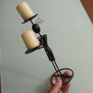 PORTAVELAS Metálico + Madera