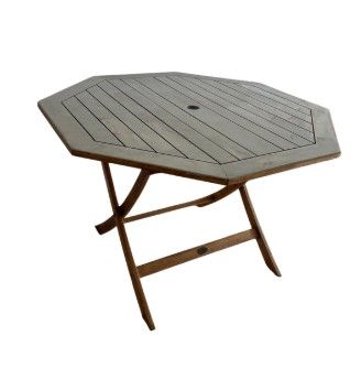 Mesa plegable madera maciza hexagonal