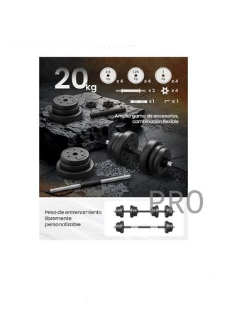 Mancuernas 2 en 1, Mancuernas Ajustables, con Barra Adicional SONGMICS