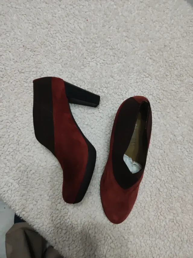 Botines tacón señora granate talla 40