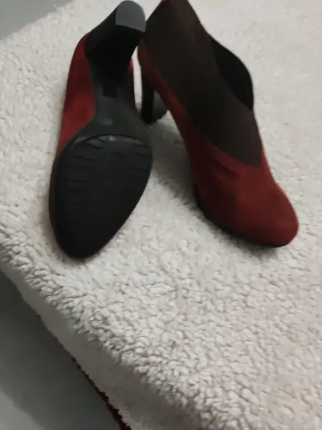 Botines tacón señora granate talla 40