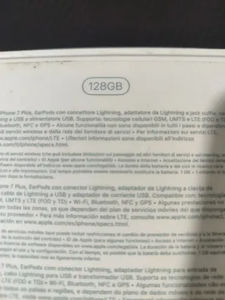 Caja vacía iPhone 7 Plus silver 128 GB